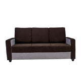 Luxor Elegant Fabric Sofa 3-Seater - Brown and Grey