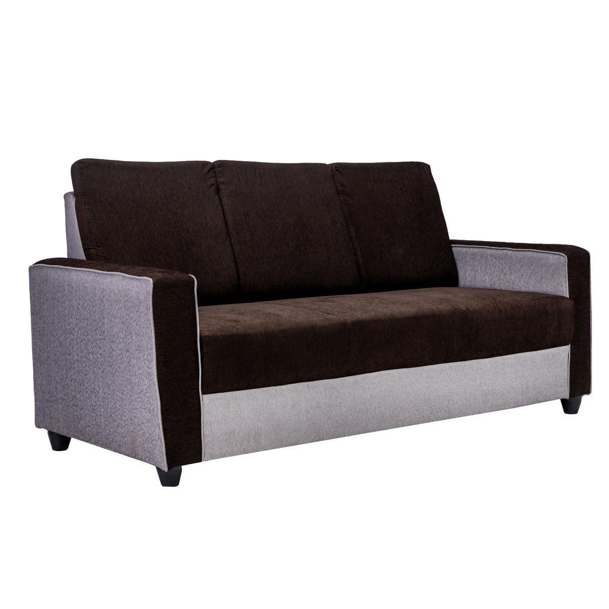 Luxor Elegant Fabric Sofa Set (3+1+1 Seater) - Brown and Grey