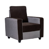 Luxor Elegant Fabric Sofa Set (3+1+1 Seater) - Brown and Grey