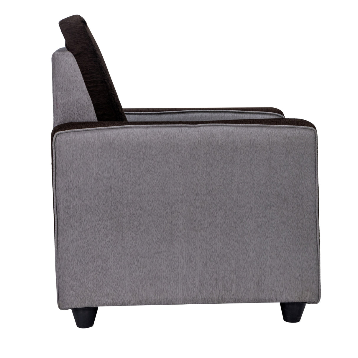 Luxor Elegant Fabric Sofa 1-Seater - Brown and Grey