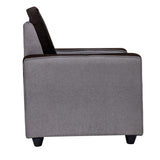 Luxor Elegant Fabric Sofa 1-Seater - Brown and Grey