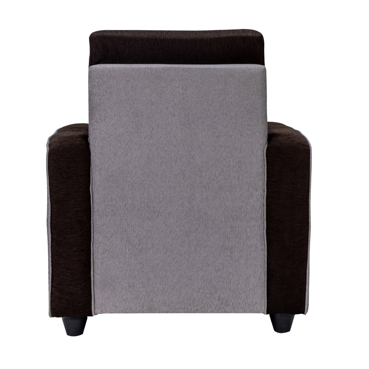 Luxor Elegant Fabric Sofa 1-Seater - Brown and Grey