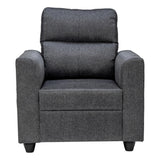 Lyon Classic Comfort Fabric Sofa Set (3+1+1 Seater) - Dark Grey