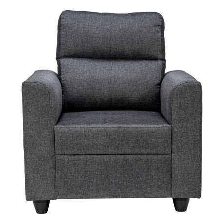 Lyon Classic Comfort Fabric Sofa Set (3+1+1 Seater) - Dark Grey