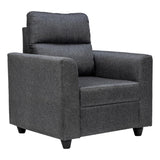 Lyon Classic Comfort Fabric Sofa Set (3+1+1 Seater) - Dark Grey
