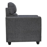 Lyon Classic Comfort Fabric Sofa Set (3+1+1 Seater) - Dark Grey