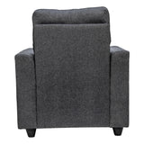 Lyon Classic Comfort Fabric Sofa Set (3+1+1 Seater) - Dark Grey