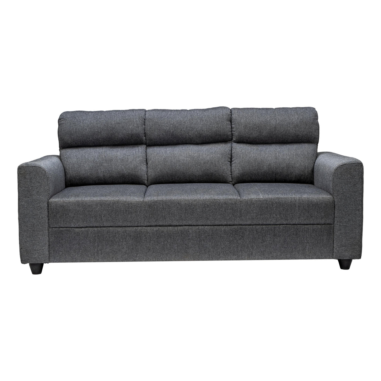 Lyon Classic Comfort Fabric Sofa Set (3+1+1 Seater) - Dark Grey