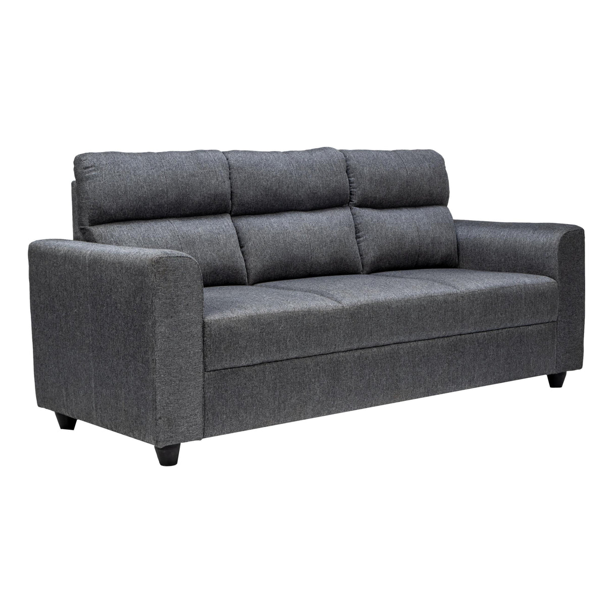 Lyon Classic Comfort Fabric Sofa Set (3+1+1 Seater) - Dark Grey