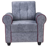 Madrid Deluxe Rolled Arm Fabric Sofa 1-Seater - Light Grey