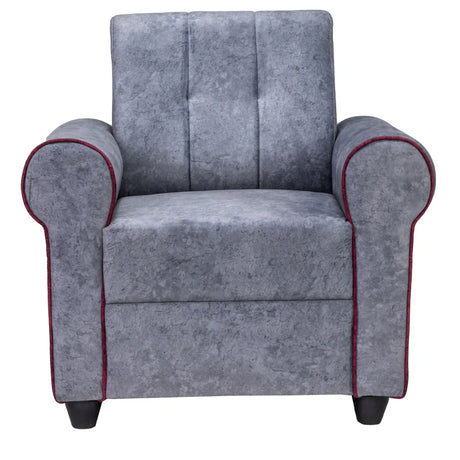 Madrid Deluxe Rolled Arm Fabric Sofa Set (3+1+1 Seater) - Light Grey