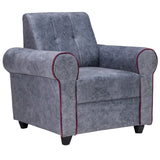 Madrid Deluxe Rolled Arm Fabric Sofa 1-Seater - Light Grey