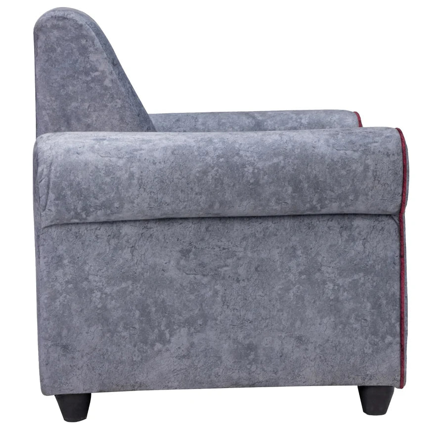 Madrid Deluxe Rolled Arm Fabric Sofa 1-Seater - Light Grey
