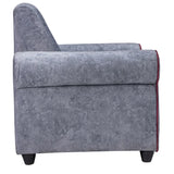 Madrid Deluxe Rolled Arm Fabric Sofa Set (3+1+1 Seater) - Light Grey