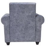 Madrid Deluxe Rolled Arm Fabric Sofa 1-Seater - Light Grey