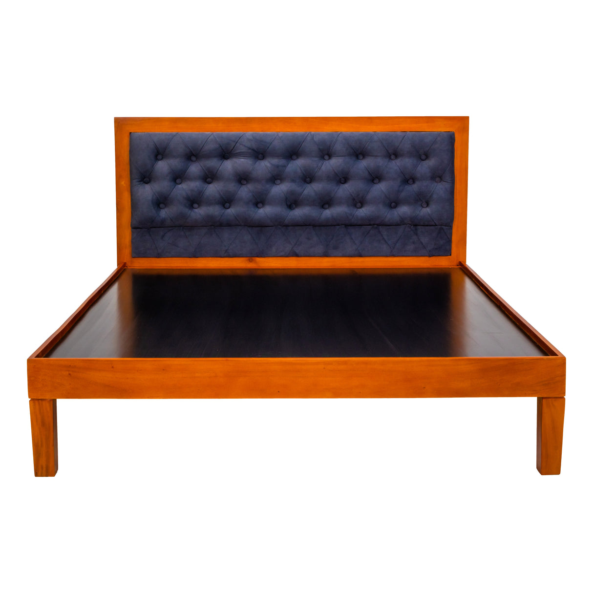 Melbourne Sophisticated Wooden Bed King Size - Teak Finish
