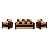 Metz Comfort Fabric Sofa Set (3+1+1 Seater) - Brown and Sandal