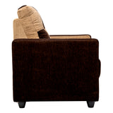 Metz Comfort Fabric Sofa Set (3+1+1 Seater) - Brown and Sandal