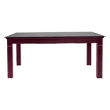Minto Rectangle Glass Top Dining Table  6-Seater - Light Walnut Finish