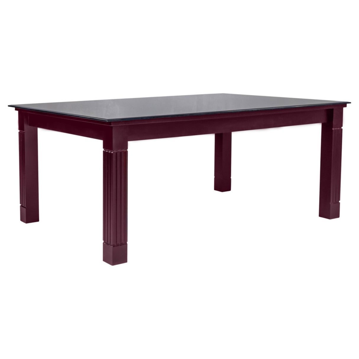 Minto Rectangle Glass Top Dining Table  6-Seater - Light Walnut Finish