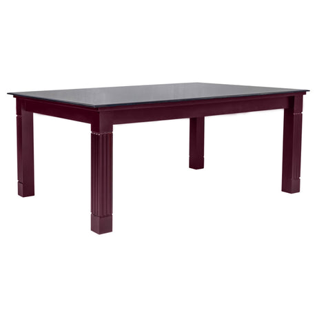 Minto Rectangle Glass Top Dining Table  6-Seater - Light Walnut Finish