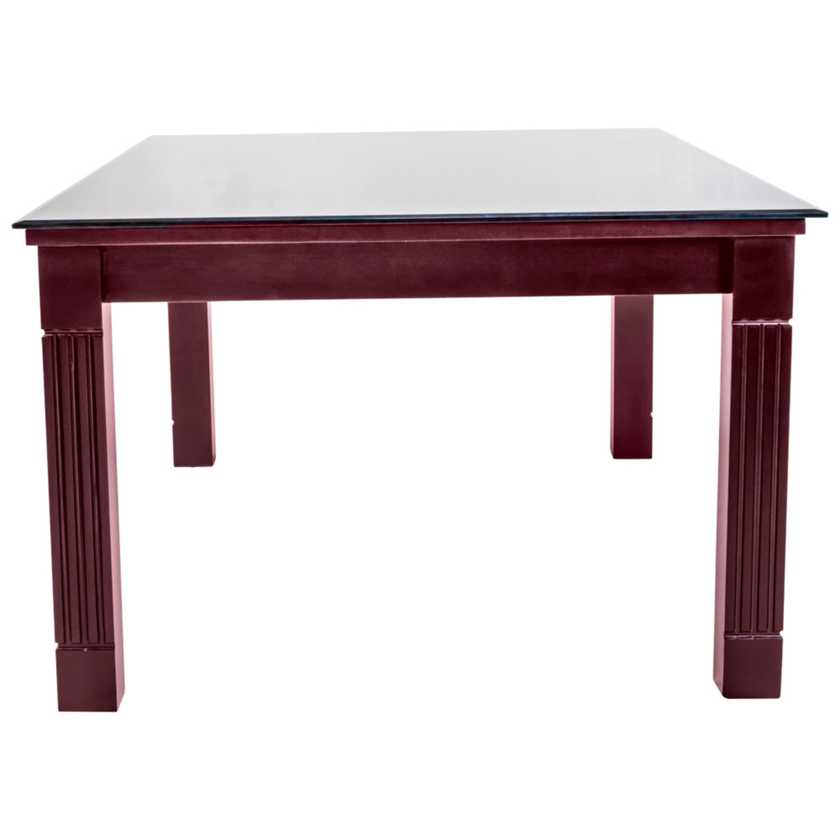 Minto Rectangle Glass Top Dining Table  6-Seater - Light Walnut Finish