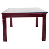 Minto Rectangle Glass Top Dining Table  6-Seater - Light Walnut Finish