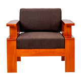 Missouri Grand Wooden  Sofa 1-Seater - Teak Finish
