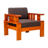 Missouri Grand Wooden  Sofa 1-Seater - Teak Finish