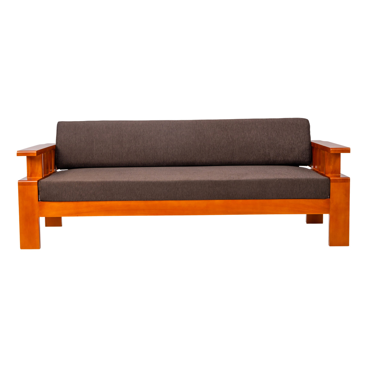 Missouri Grand Wooden Sofa Set (3+1+1 Seater) - Teak Finish