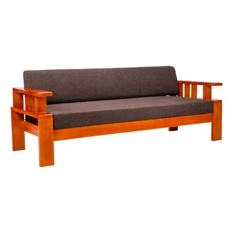 Missouri Grand Wooden Sofa 3-Seater - Teak Finish