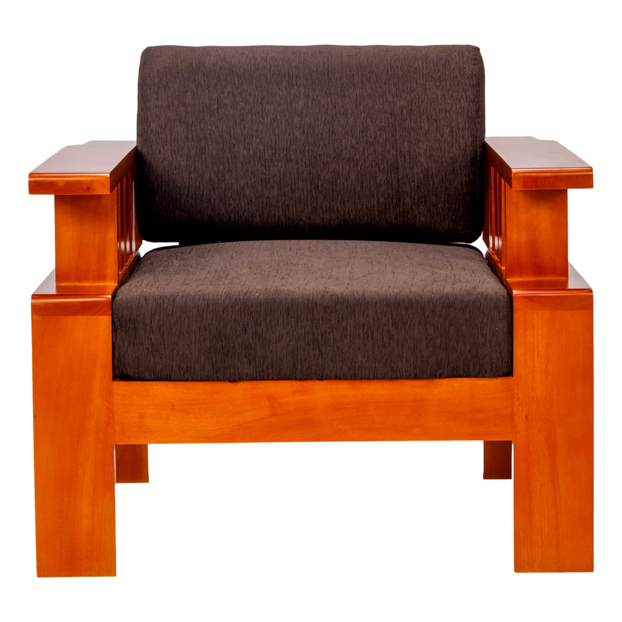 Missouri Grand Wooden Sofa Set (3+1+1 Seater) - Teak Finish