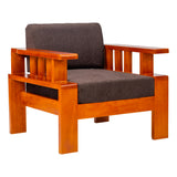 Missouri Grand Wooden Sofa Set (3+1+1 Seater) - Teak Finish