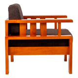 Missouri Grand Wooden Sofa Set (3+1+1 Seater) - Teak Finish
