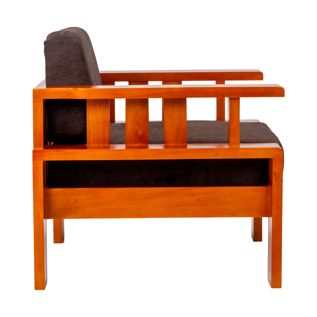 Missouri Grand Wooden  Sofa 1-Seater - Teak Finish