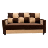 Metz Comfort Fabric Sofa Set (3+1+1 Seater) - Brown and Sandal