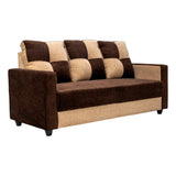 Metz Comfort Fabric Sofa Set (3+1+1 Seater) - Brown and Sandal