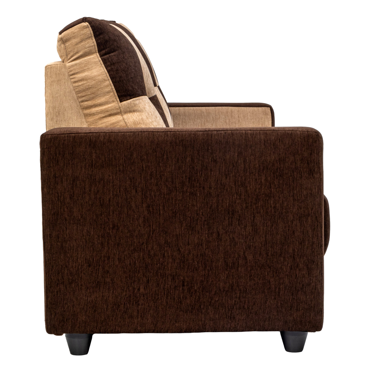 Metz Comfort Fabric Sofa 3-Seater - Brown and Sandal