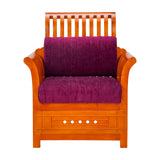 Orlando Regal Wooden Sofa 1-Seater - Teak Finish