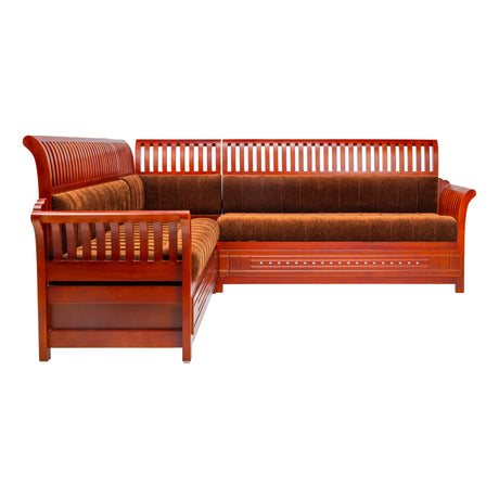 Orlando Regal Wooden Corner Sofa - Honey Finish