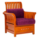 Orlando Regal Wooden Sofa Set (3+1+1 Seater) - Teak Finish