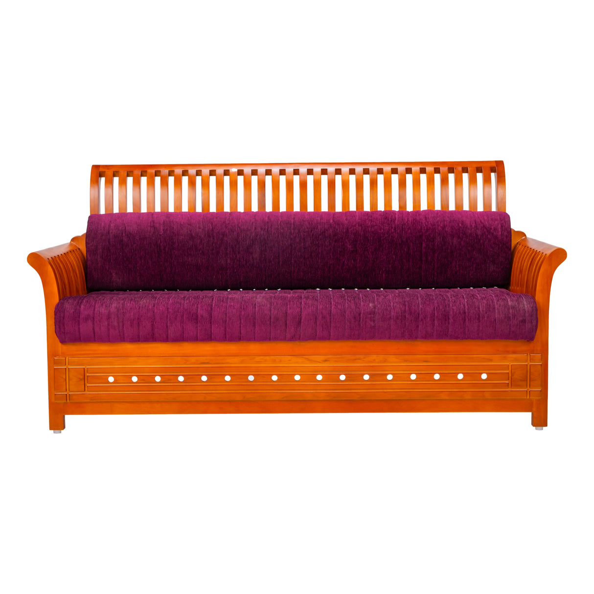 Orlando Regal Wooden Sofa Set (3+1+1 Seater) - Teak Finish