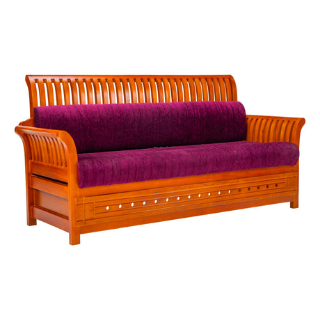 Orlando Regal Wooden Sofa 3-Seater - Teak Finish