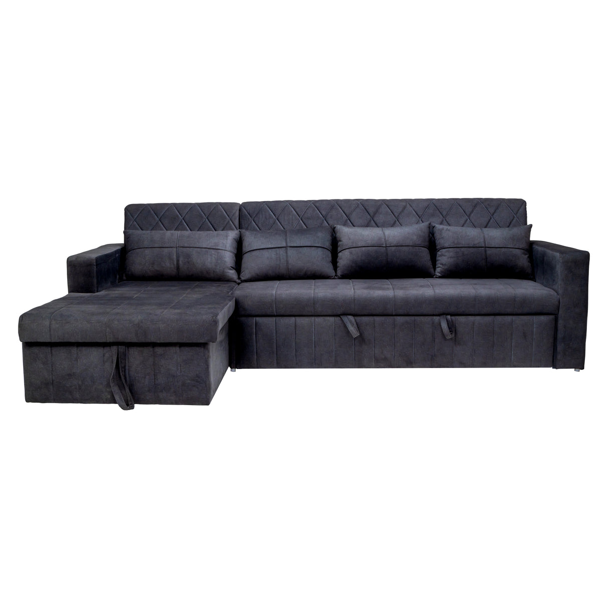 Oslo Modern Fabric Sofa Cum Bed - Dark Grey