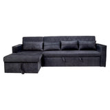 Oslo Modern Fabric Sofa Cum Bed - Dark Grey
