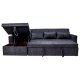 Oslo Modern Fabric Sofa Cum Bed - Dark Grey