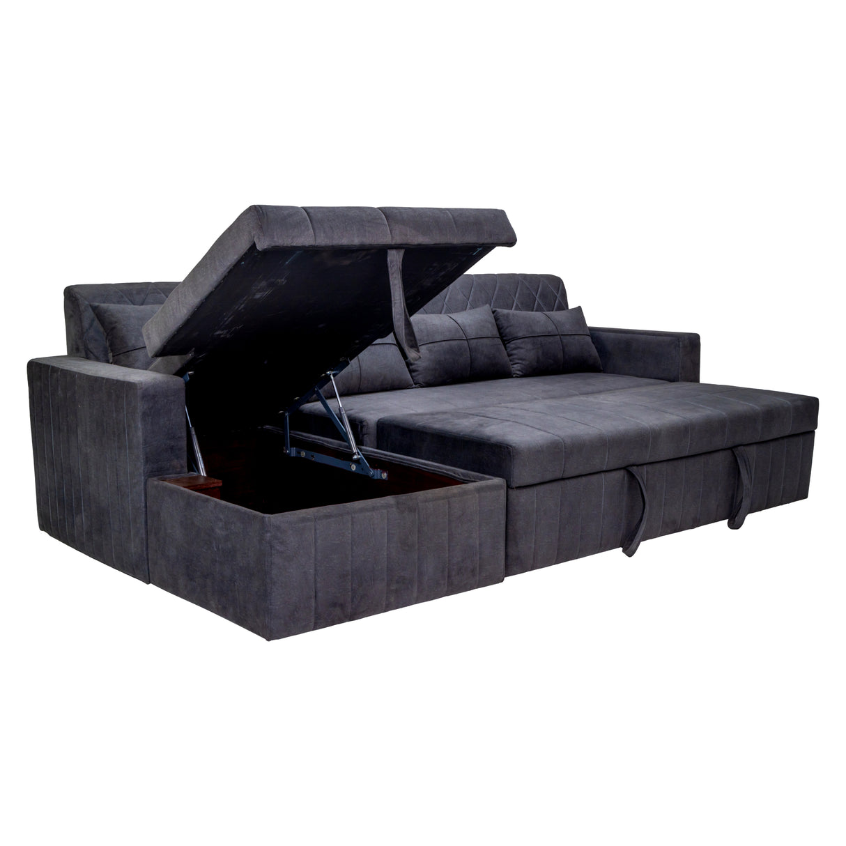 Oslo Modern Fabric Sofa Cum Bed - Dark Grey
