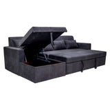 Oslo Modern Fabric Sofa Cum Bed - Dark Grey