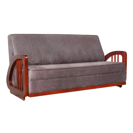 Peru Wooden Sofa 3-Seater - Teak Finish