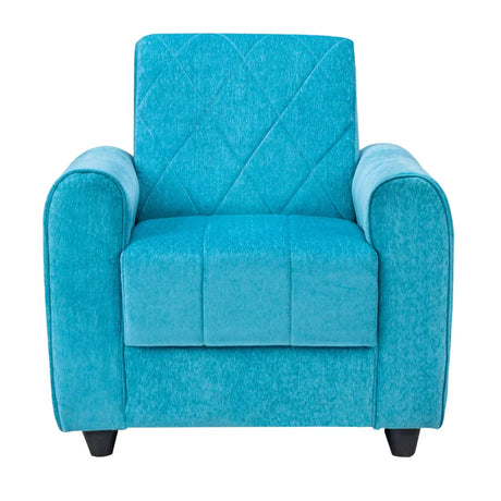 Porto Premium Short Rise Fabric Sofa Set (3+1+1 Seater) - Blue